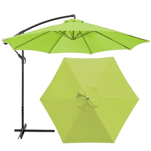 Patio Umbrella 6.5/8.8/9.8 Ft Replacement Canopy For 6/8 Ribs, Market Replacement Umbrella Cloth Fit Outdoor Parasol Cover(Grass green,6 RIBS: 200CM/6.5FT)