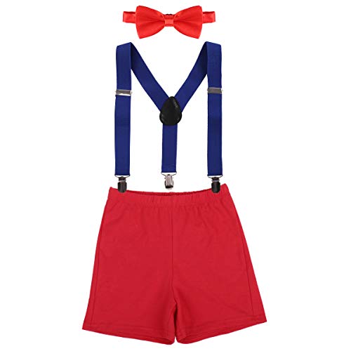 Image of IBTOM CASTLE Baby Boys 1st /2nd Birthday Cake Smash Outfit Suspenders Bloomers Bowtie Set Fishing Party Clothes