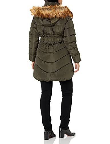 Rocawear Womens Outerwear Jacket Down Alternative Coat, Belted Long Olive, Medium Us #TOP1