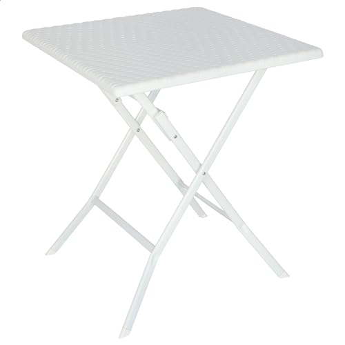 WELL HOME - - Mesita velador cuadrada blanca 62x62x73