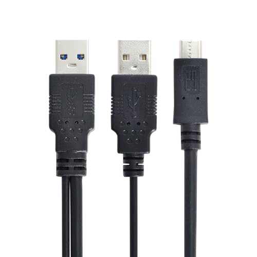 Cable USB-C tipo Y de potencia dual para laptop y disco duro miniatura 2