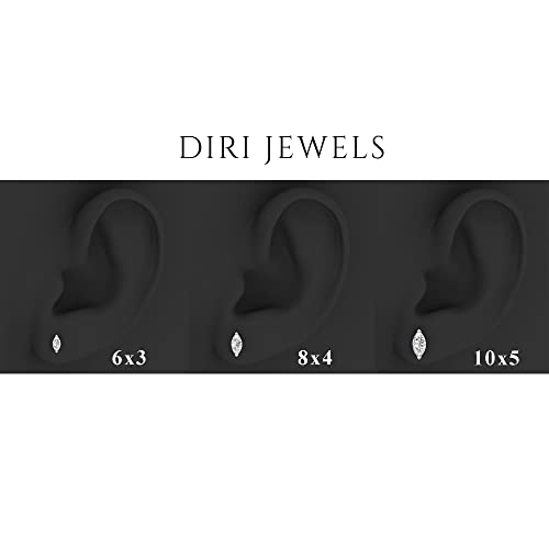 2Ct Moissanite Stud Earrings, 0.5Ct-2Ct D Color Vvs1 Clarity Marquise Cut Lab Grown Diamond Moissanite 14K White Gold Plated 925 Sterling Silver Moissanite Earrings For Women #TOP3