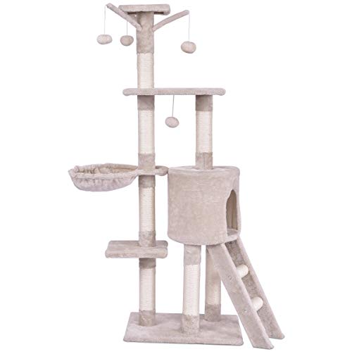 Árbol para gatos Tangkula 56 pulgadas multi-niveles miniatura 1