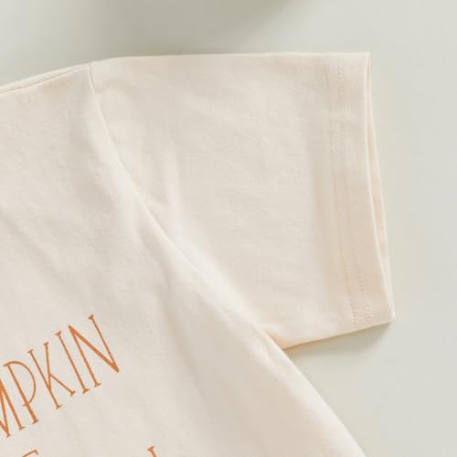 Halloween Outfits for Kids Pumpkin Patch Crew Toddler Short Sleeve Tshirt Top Casual Set Little Boy Girl Cothes3