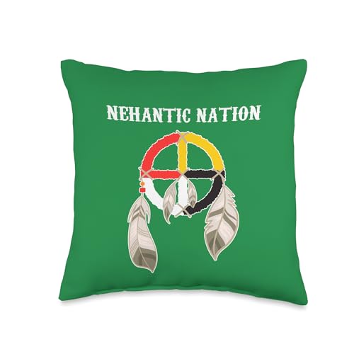 Niantic Nation Indian Nehantucket Tribe Medicine wheel Throw Pillow
