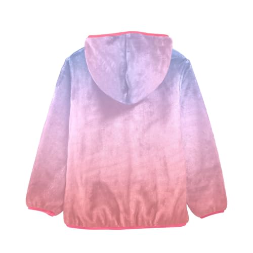 GuoChe Pink Purple Gradient Hooded Fleece Jacket Baby2