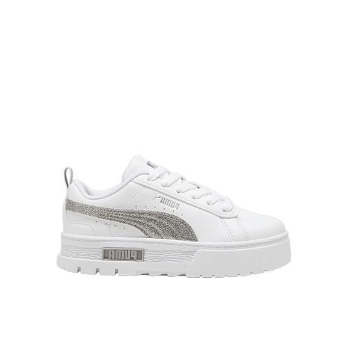 Image of PUMA Kids Girls Mayze Glitter Lace Up Sneakers Shoes Casual - White