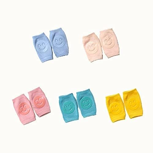 RAHI ENTERPRISE Baby Knee Pads for Crawling, Toddlers, Infant, Girl, Elbow Safety Protector, Stretchable Anti-Slip Padded Soft Cotton Breathable and Support Protector Knee for Kids (Multi-Color) (Smile) 3