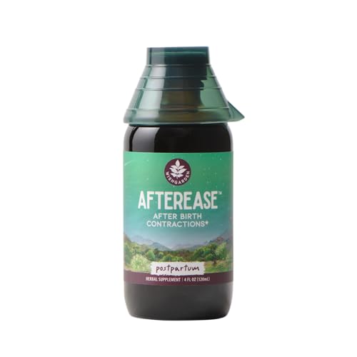 Image of WishGarden Herbs AfterEase for After Birth Contractions - All-Natural Herbal Supplement with Cramp Bark & Black Haw Bark Soothes Afterbirth Contractions & Uterine Cramping, Postpartum Essentials, 4oz