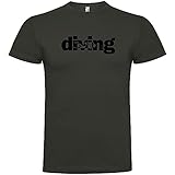 Impresas una a una Camiseta Buceo Word Diving Manga Corta Hombre Plomo 2XL
