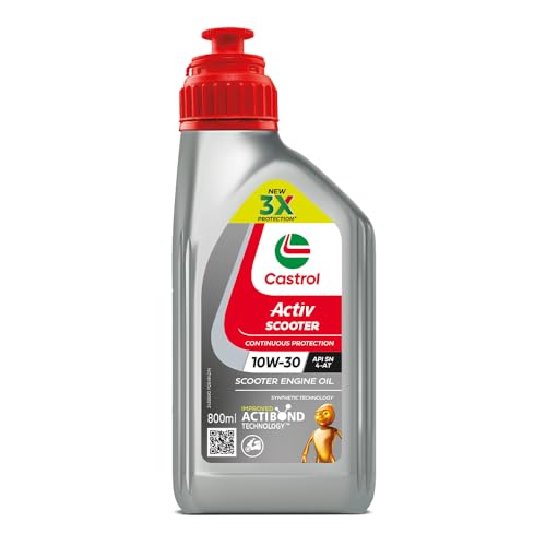 Image of Castrol Activ Scooter 10W-30 4-AT Engine oil with Synthetic Technology (800 ML) | 3X Protection with Actibond Technology | Engine Protection for Scooters | API SN and JASO MB