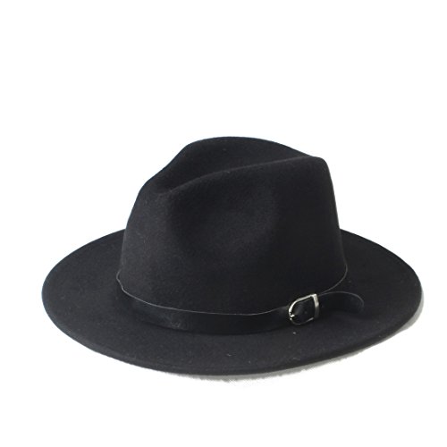 Sunny&Baby Sombrero de Fedora de Panamá de ala ancha para mujer Sombrero de Fedora de Panamá para mujer Sombrero Felt Trilby para damas/caballeros Moda (Color : 1, Size : 57-58cm)