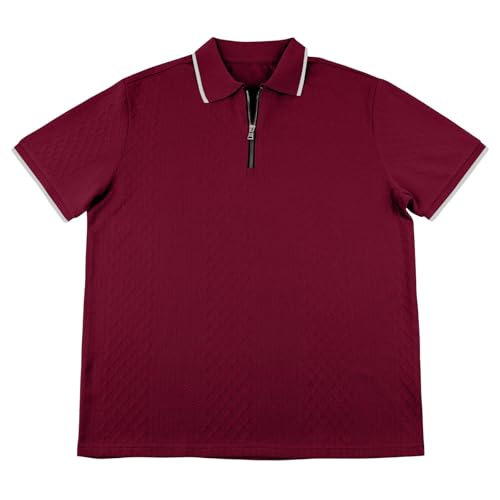 Camisa Polo para Hombre Manga Corta con Cierre Cuarto Cremallera Verano Playa Ajuste Clásico Estilo Golf miniatura 4