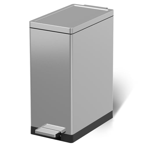 Caneca de basura rectangular 12 galones acero inoxidable