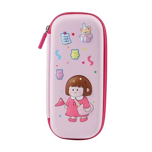 Image of LONGMIRE Plastic Pencil Box with Code Lock Pen Case Large Capacity Multi-Layer Multi-Function Storage Bag Secret Compartment Pencil Box for Kids- Multi-Color (Doll Pouch)