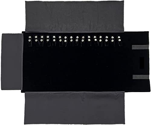 Scikheft Velet Travel Jewelry Case Roll Bag Organizer For Necklace Bracelet Black Gray Velvet (Black Velvet) #TOP5