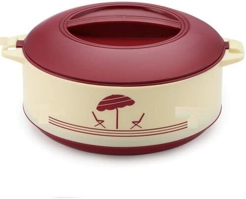 Nobel Insulated Casserole HotPot Thermal Serving Bowl Keeps Food Hot or Cold for Long Hours, Outer Body of Plastic Inside Body of Stainless Steel, Capacity 2000ml (Maroon)