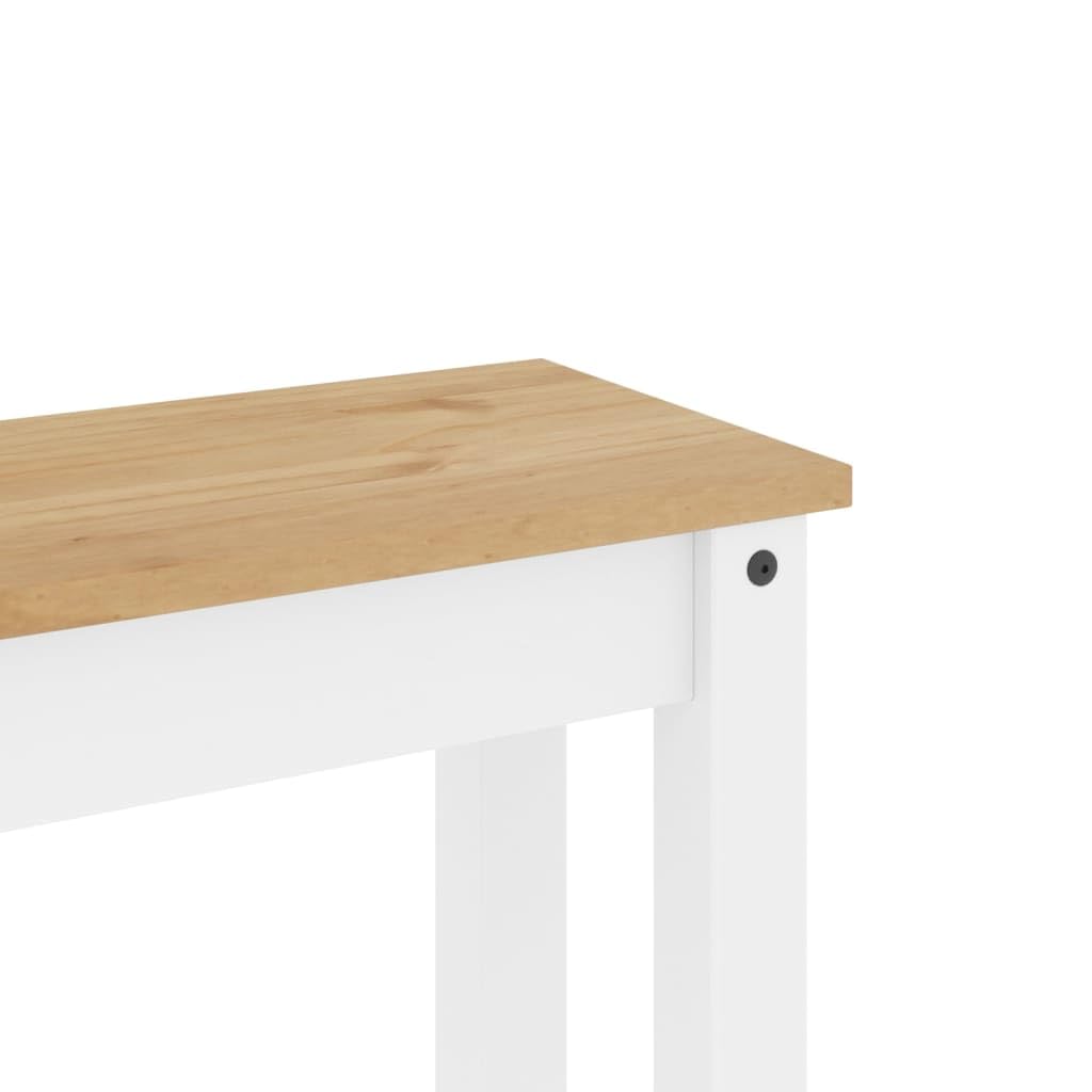 vidaXL Essbank Panama, Sitzbank mit Holzbeinen, Holzbank für Küche Esszimmer Flur, Küchenbank Esszimmerbank, Landhausstil, Weiß Massivholz Kiefer