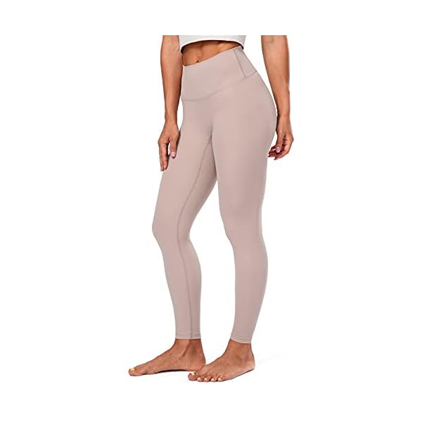 Lavento Women's All Day Soft Yoga Leggings Mid-Rise - No Front Seam Workout Active Legging for Women (Desert Sand, 6)