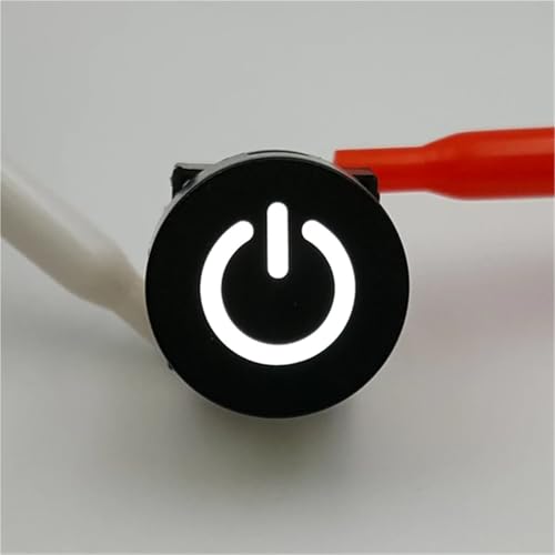 Interruptor redondo negro TS27 de 15mm acabado premium con luz blanca