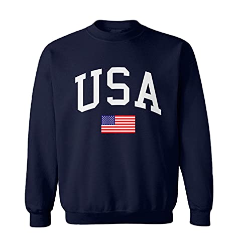 USA Word with Flag - United States Toddler Fleece Crewneck Sweater