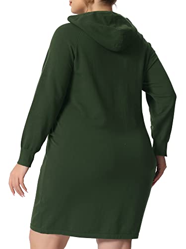 Image of Agnes Orinda Plus Size Hoodie Sweater Dress for Women Long Sleeve Pullover Fall Mini Bodycon Sweatshirt Dresses