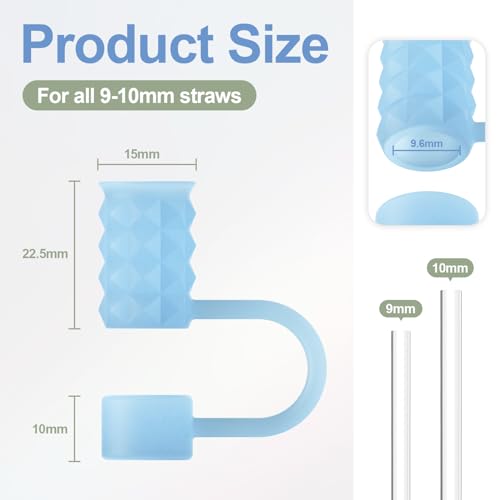YOTIME 6Pcs Silicone Straw Covers Cap, 10mm Straw Toppers for Stanley - image 2