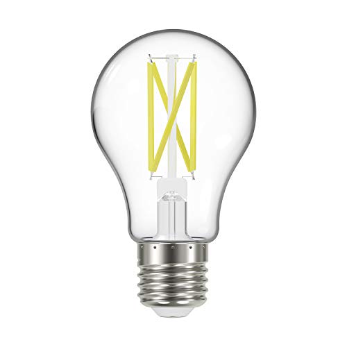 Satco Dimmable Led Filament Lamps, S12425, High Lumens, 10.5 Watt, A19; Clear; Medium Base; 5000K; 90 CRI; 120 Volt for use at Residential, Hospitality, Display and Commercial (6 LED Light Bulbs) by Satco - Used condition - US$31.06