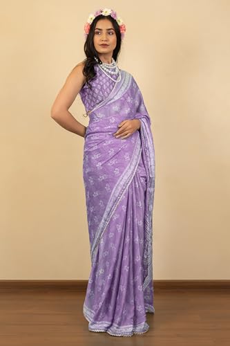 Image of MIRCHI FASHION Women Saree Leheriya Print Chiffon | Lightweight Traditional Sari for Farewell and Wedding Ceremonies with Unstitched Blouse Piece
