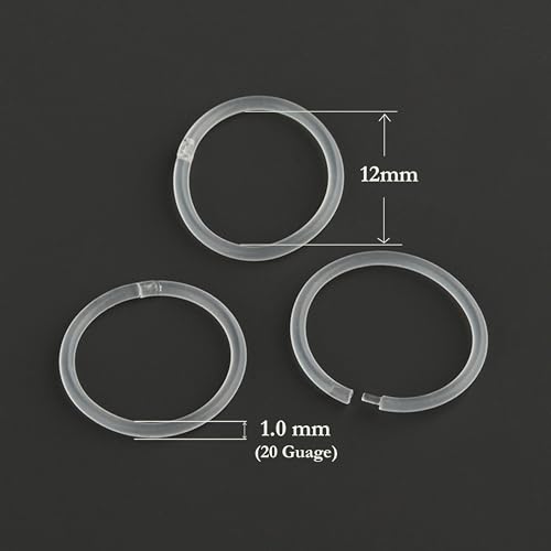 20 Gauge Anti-Allergy Unisex Plastic Hoop Ear Retainers, Clear Nose Rings, With Buckle, For Sensitive Ears & Skin2
