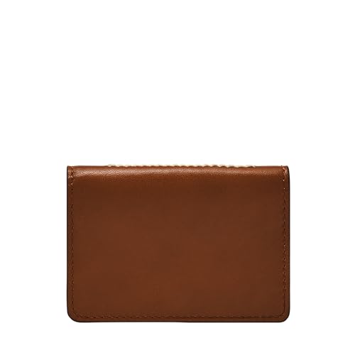 Image of Fossil Men's Westover Leather Slim Minimalist Snap Bifold Wallet, Medium Brown (Model: ML4642210)