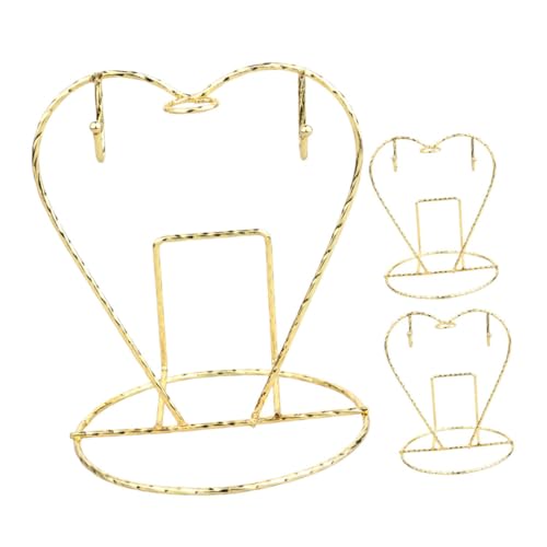 DECHOUS 3pcs Coffee Mug Holder: Heart Shaped Holder Water Glasses Drain Rack Household Kitchen Coffee Mugs Tea Cup Storage Rack Golden