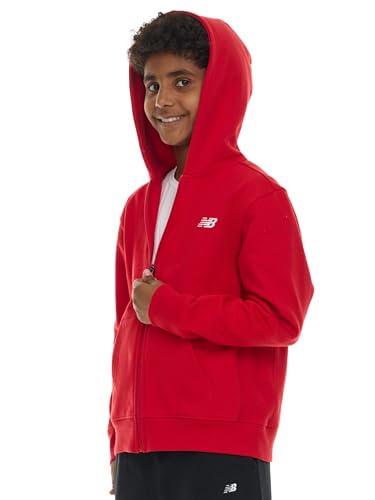 Sweat à capuche New Balance garçon zippé en coton premium doublé