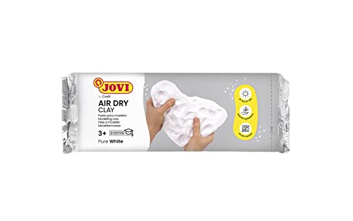 Jovi - Air Dry, Pâte à Modeler autodurcissante à Base d'argile Humide, Séchage à l'air sans Four, Couleur Blanc, 250 Grammes, Idéale pour Les Enfants de...