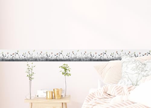 AG Design Selbstklebende Bordüre Grassilhouette, AWB 8274 | Wasserfest Dekoration für Wände, Möbel, Tapeten, Wandverkleidungen und Türen, Folie, Mehrfarbig | Breite 500 cm x Höhe 13.8 cm