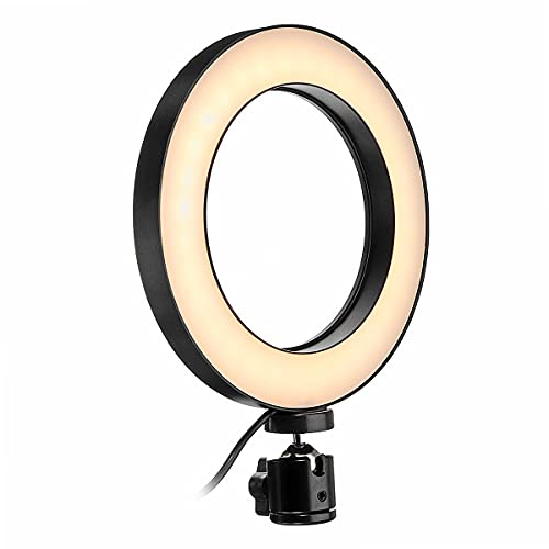 Ring light 16 cm LED dimmable avec support de bureau stable - 5