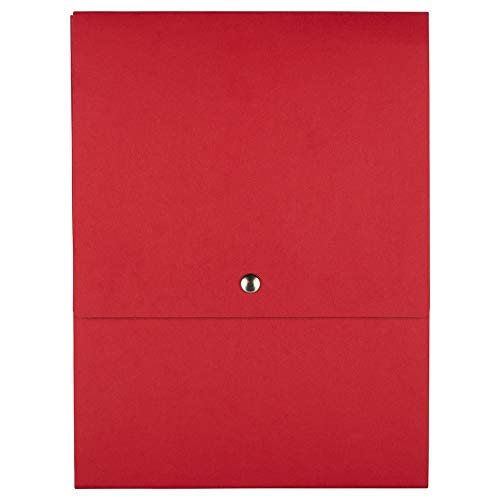 Jam Paper Vertical Snap Closure Portfolio - 12 1/8 X 9 X 1/2 - Red Kraft - Sold Individually #TOP13