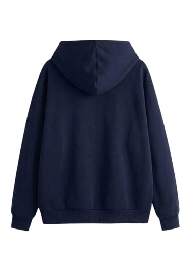 Image of Women's Fleece Fabric Zipper Hooded Jacket Loose Fit /Oversized, Drawstring | Plus Size Also Available