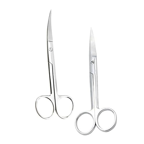 DEARMAMY 2pièces Ciseaux De Coiffure Pour Animaux De Compagnie Acier Inoxydable Tête Droite Et Courbée Outil De Modelage De Poils Pour Salon Ou Usage Domestique