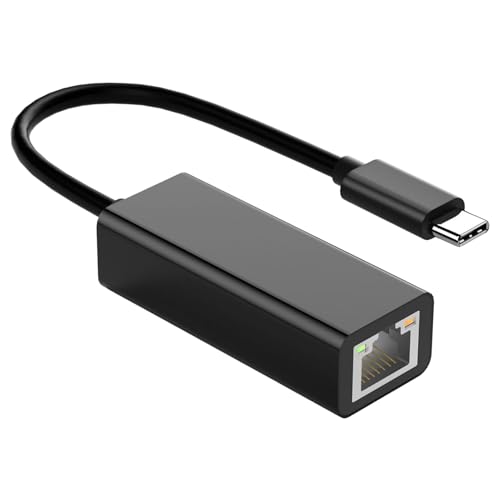 Adaptador USB C a Ethernet   Convertidor LAN de 100 Mbps, Puerto de Red de Aluminio | Conector de Internet con cable para Notebook, tableta, teléfono móvil, PC de escritorio, Plug & Play, acceso a dat