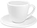 Konitz Coffee Bar Espresso Cups and Saucers, 2-Ounce, White, Set of 4