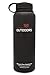 Desert Fox 40oz Vacuum Insulated Stainless Steel Water Bottle, Wide mouth, Black