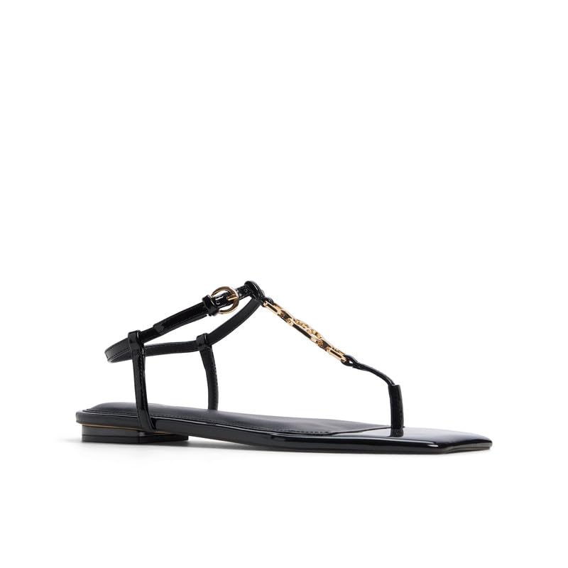 LORENZA-IN001 Women Black Flat Sandals