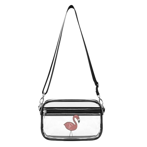 Campsite Flamingos Clear Stadium Bag Mini Crossbody Bag Anti-Theft Side Shoulder Bags Messenger Bag Unisex