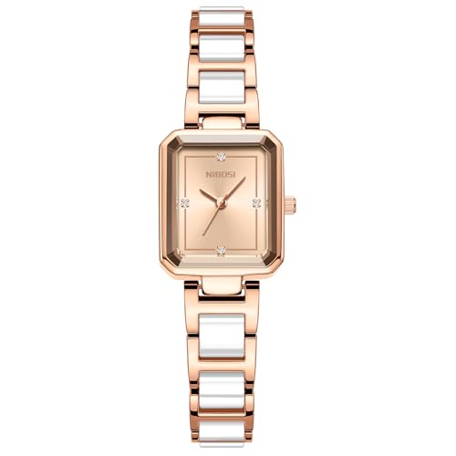Image of NIBOSI Women Watches Analog Quartz Diamond Small Square Ladies Watche Stylish Waterproof Stainless Steel Wrist Watch for Women