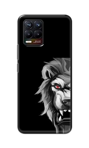 Image of PRINTFIDAA Printed Hard Back Cover Case for Realme 8 4G | Realme 8 Pro 4G Back Cover (Angry Lion) -112