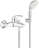 GROHE Eurosmart - Einhand- Wannenarmatur (mit Brausegarnitur, automatische Umstellung Wanne/Brause), chrom, 3330220A