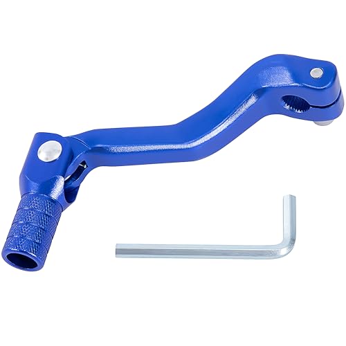 Tunejoy Levier de Vitesses de Moto Selecteur de Vitesse Pliant en Aluminium pour Motocross ATV Pit Bike Motocross 4 Stroke 50cc 70cc 90cc 119x52mm Bleu