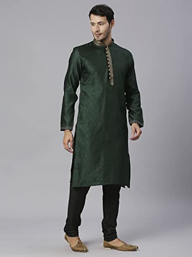 Image of Rajubhai Hargovindas Men's Jacquard Work Kurta Set
