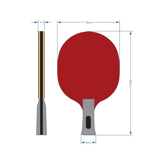 Image of Official Table Tennis (T.T) Racket | Advanced TT Racquets| Black /Red Grip Designed Comfortable Wooden Table Tennis Bat